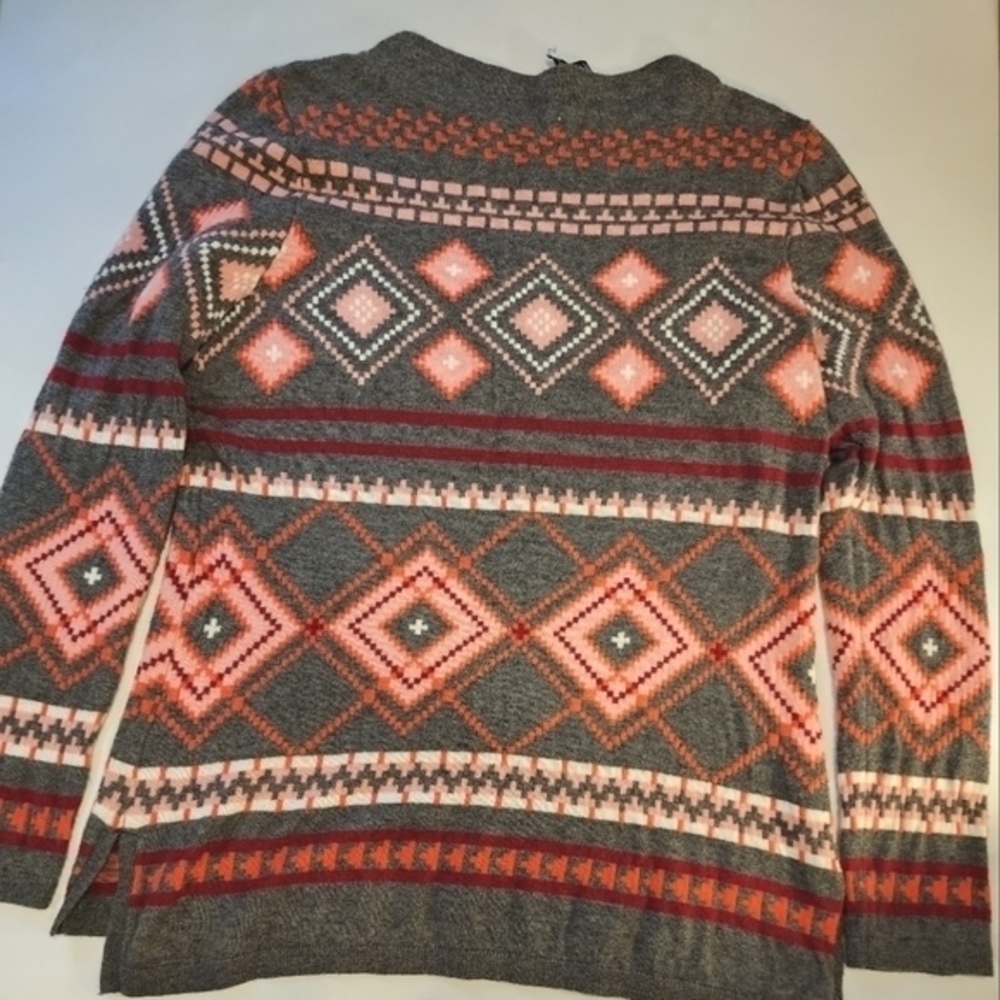 Talbots Lambswool Blend Geometric Pattern Size Me… - image 2